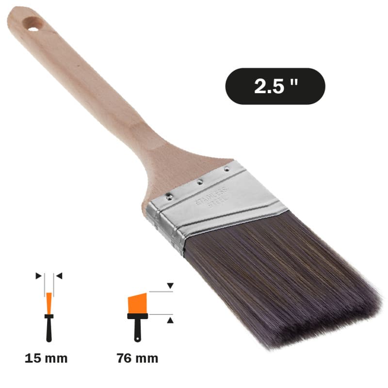 Пензель малярний плоский 2,5" Polax скошений (58-002) 6