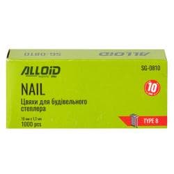 Alloid Pro. Цвяхи для будівельного степлера 10мм х 1.2 мм, тип 8 (1000 шт.) 3