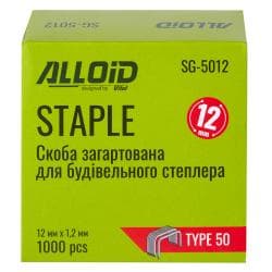 Alloid Pro. Скоба загартована для будівельного степлера 12мм х 1.2 мм, тип 50 (1000 шт.) 3