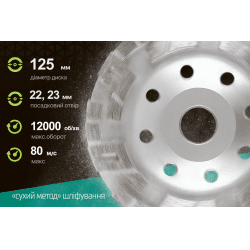 Alloid Pro. Диск алмазний шліфувальний Advanced Segment 125мм 3