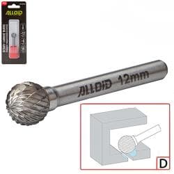 Alloid Pro. Борфреза твердосплавна по металу, тип D, D-12мм, d-6мм, L-56мм