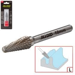 Alloid Pro. Борфреза твердосплавна по металу, тип L, D-10мм, d-6мм, L-70мм