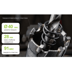 Alloid Base. Свердло корончате твердосплавне по металу 40мм 3